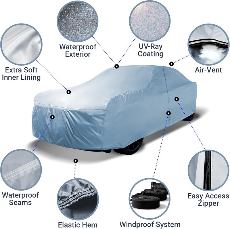 iCarCover Fits 1964-1968 Ford Mustang Car Cover Automobiles Form-Fit Padded Full Exterior Waterproof Automobiles Protection Covers - Image 4